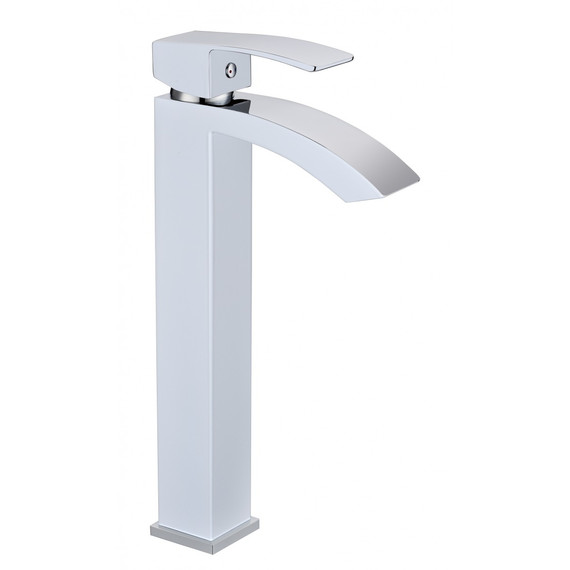 Смеситель для умывальника высокий Grocenberg GB3007WC, белый хром - фото 3