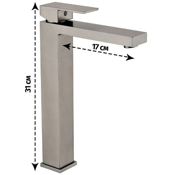 Смеситель для умывальника высокий Grocenberg GB3008BG, графит - фото 5