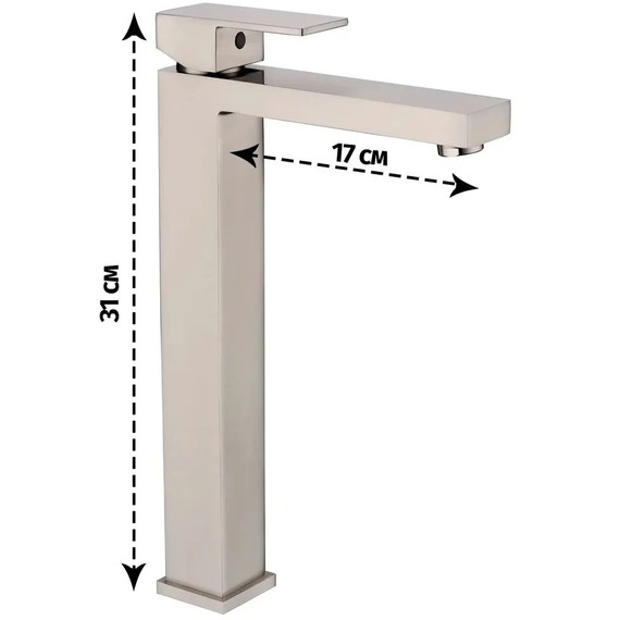 Смеситель для умывальника высокий Grocenberg GB3008NK, никель - фото 5