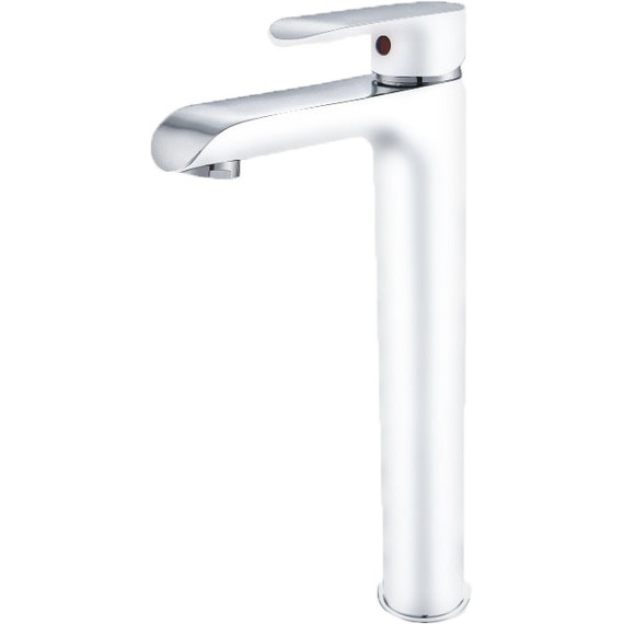 Смеситель для умывальника высокий Grocenberg GB3010WC, белый хром - фото 2