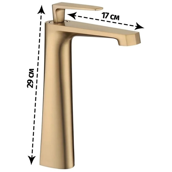 Смеситель для умывальника высокий Grocenberg GB3025MG, матовое золото - фото 4