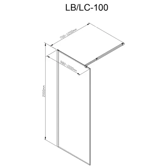Душевая перегородка Avacan 100 см LC100MT стекло (8 мм) с кронштейном в комплекте, хром/матовое - фото 7