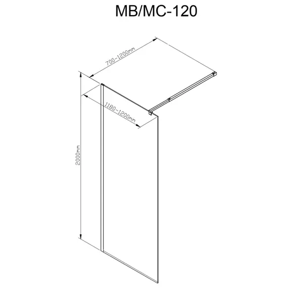 Душевая перегородка Avacan 120 см MC120MT стекло (8 мм) с кронштейном в комплекте, хром/матовое - фото 6