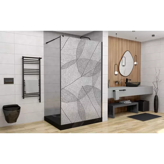 Душевая перегородка Avacan 110 см MB110MT стекло (8 мм) с кронштейном в комплекте, чёрный/матовое - фото 3