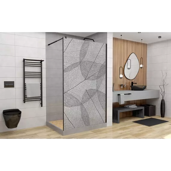 Душевая перегородка Avacan 120 см MB120MT стекло (8 мм) с кронштейном в комплекте, чёрный/матовое - фото 3