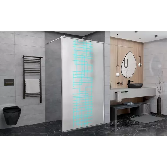 Душевая перегородка Avacan 100 см LC100MT стекло (8 мм) с кронштейном в комплекте, хром/матовое - фото 2