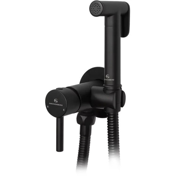 Набор для гигиенического душа Grocenberg GB001BL (со скрытой частью) чёрный матовый - фото 2