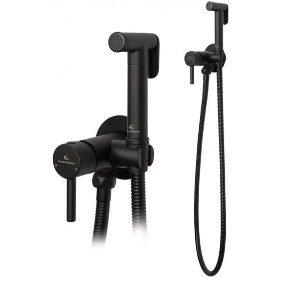 Набор для гигиенического душа Grocenberg GB001BL (со скрытой частью) чёрный матовый - фото 4