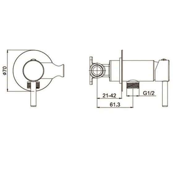 Набор для гигиенического душа Grocenberg GB001BR (со скрытой частью) бронза - фото 6