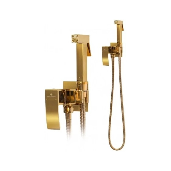 Набор для гигиенического душа Grocenberg GB007GO (со скрытой частью) золото - фото 2