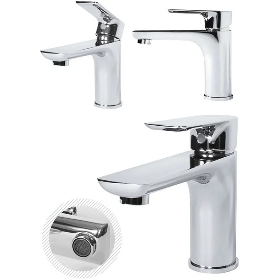 Набор смесителей 3 в 1 для ванны с коротким изливом Grocenberg GB1009CR - фото 3