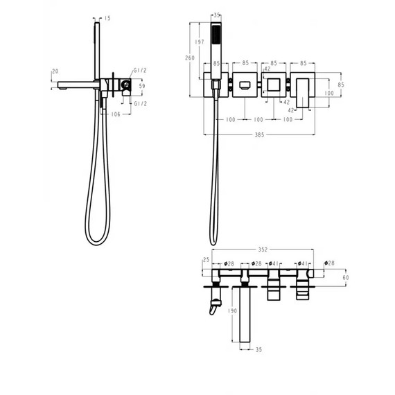 Смеситель для ванны Grocenberg GB5060MG, матовое золото - фото 6