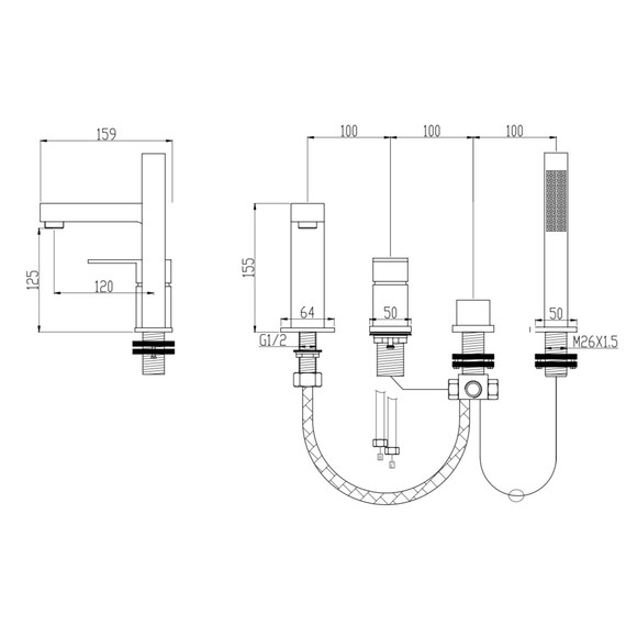 Смеситель для ванны Groсenberg GB6008-1CR - фото 2