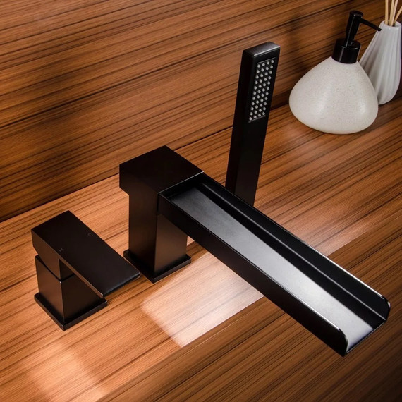 Смеситель для ванны Groсenberg GB6008-2BL, чёрный матовый - фото 4