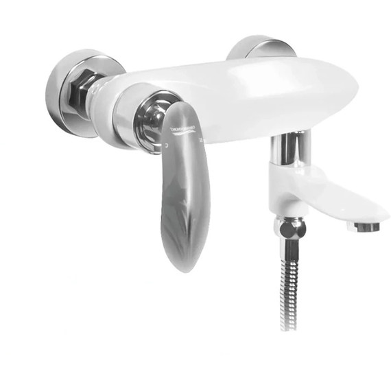 Смеситель для ванны Grocenberg GB8001WC, белый хром - фото 2