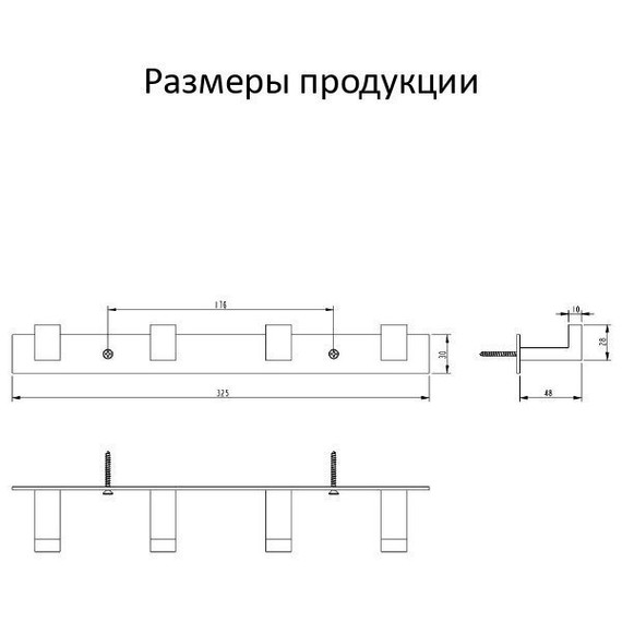 Набор крючков Grocenberg AC0014MG, цвет матовое золото - фото 3