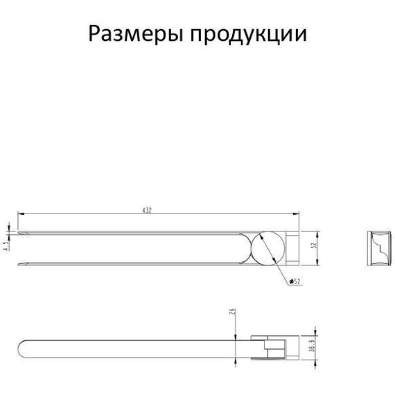Держатель для полотенца Grocenberg AC0055BL, цвет чёрный матовый - фото 3