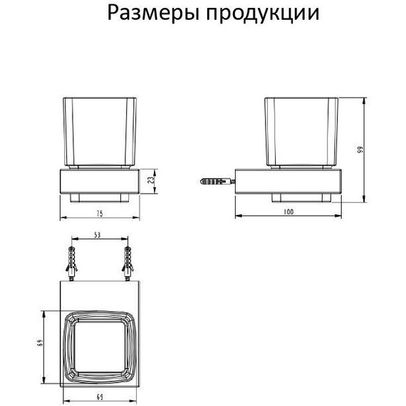 Стакан для зубных щеток Grocenberg AC0021BL, цвет чёрный матовый - фото 3