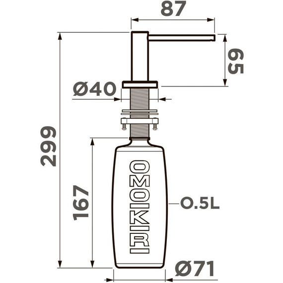 Дозатор для моющего средства Omoikiri OM-10 C 4995109 - фото 2