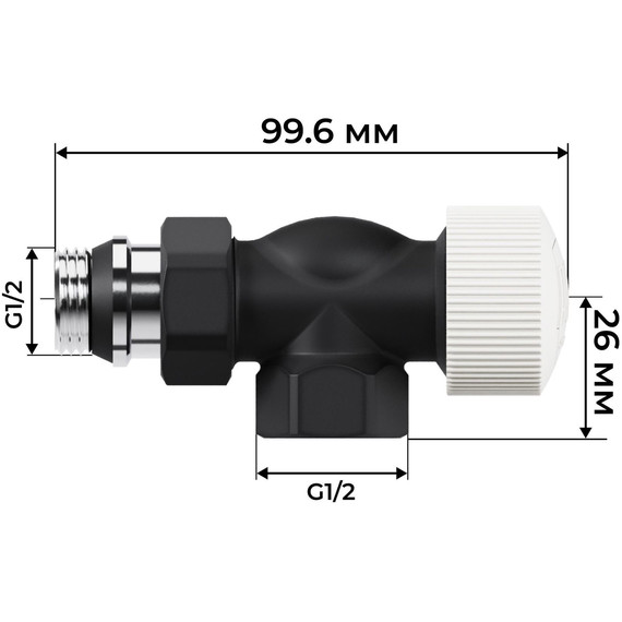 Вентиль термостатический осевой Royal Thermo Design 1/2"М30х1,5 RATVDO11212BL, чёрный - фото 6
