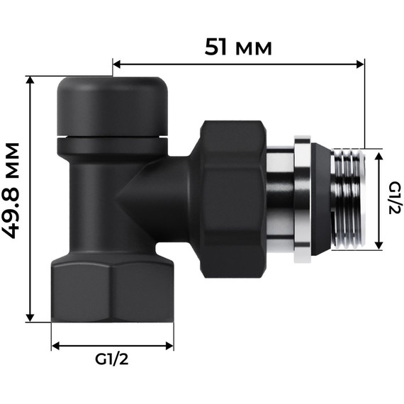 Вентиль термостатический осевой Royal Thermo Design 1/2"М30х1,5 RATVDO11212BL, чёрный - фото 7