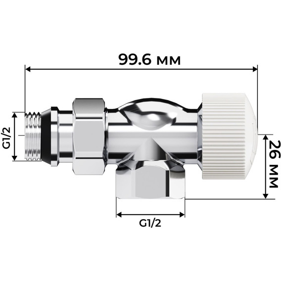 Вентиль термостатический осевой Royal Thermo Design 1/2"М30х1,5 RATVDO11212CH - фото 7