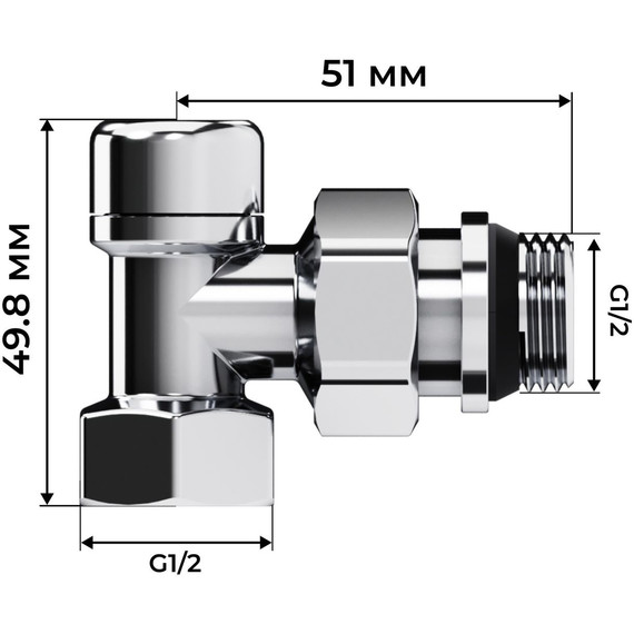 Вентиль термостатический осевой Royal Thermo Design 1/2"М30х1,5 RATVDO11212CH - фото 6