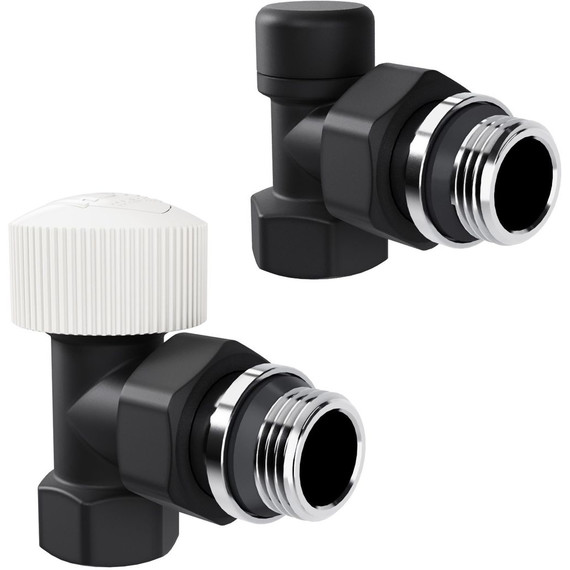 Вентиль термостатический угловой Royal Thermo Design 1/2"М30х1,5 RATVDU11212BL, чёрный - фото 