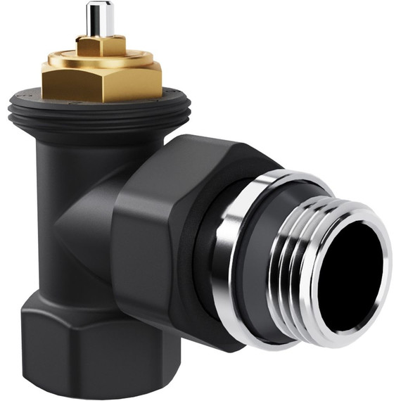 Вентиль термостатический угловой Royal Thermo Design 1/2"М30х1,5 RATVDU11212BL, чёрный - фото 3