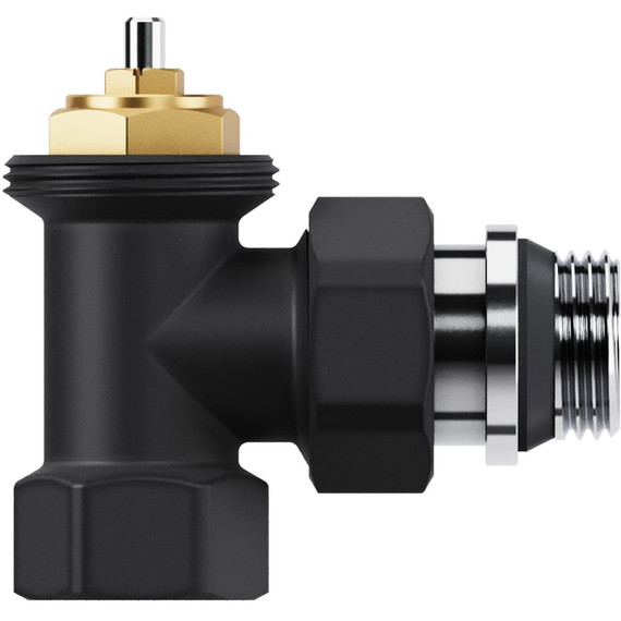 Вентиль термостатический угловой Royal Thermo Design 1/2"М30х1,5 RATVDU11212BL, чёрный - фото 5