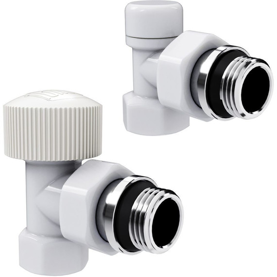 Вентиль термостатический угловой Royal Thermo Design 1/2"М30х1,5 RATVDU11212WH, белый - фото 