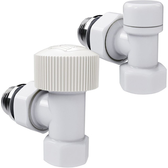 Вентиль термостатический угловой Royal Thermo Design 1/2"М30х1,5 RATVDU11212WH, белый - фото 2