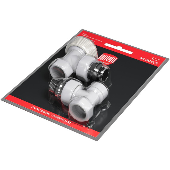 Вентиль термостатический угловой Royal Thermo Design 1/2"М30х1,5 RATVDU11212WH, белый - фото 7