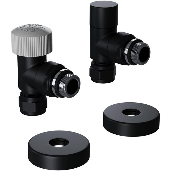 Вентиль термостатический угловой Royal Thermo Design Pro 15мм М30х1,5 RATVXU11215BL, чёрный - фото 