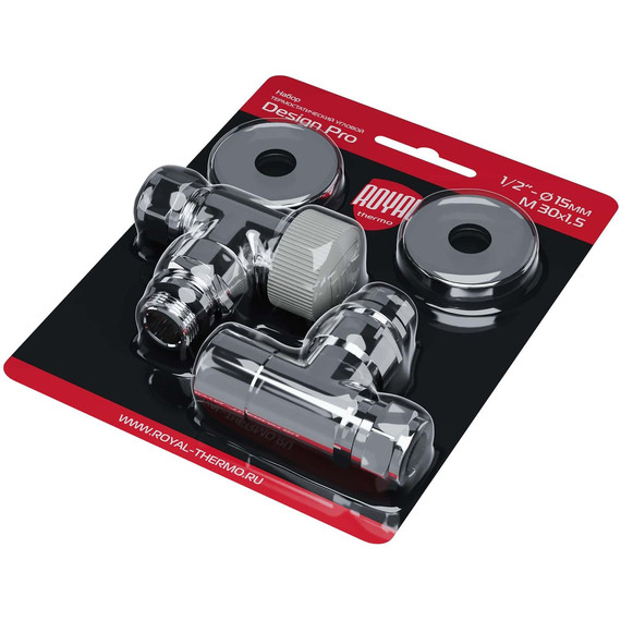 Вентиль термостатический угловой Royal Thermo Design Pro 15мм М30х1,5 RATVXU11215CH - фото 2