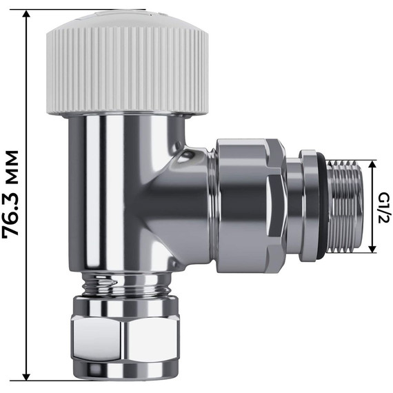 Вентиль термостатический угловой Royal Thermo Design Pro 15мм М30х1,5 RATVXU11215CH - фото 5