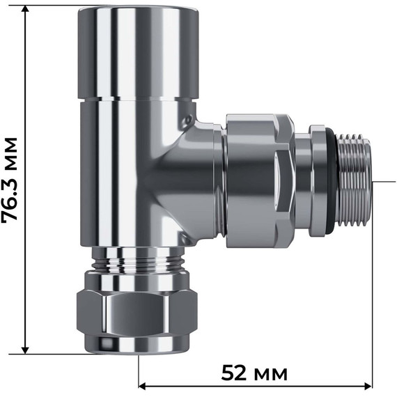 Вентиль термостатический угловой Royal Thermo Design Pro 15мм М30х1,5 RATVXU11215CH - фото 7