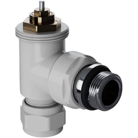 Вентиль термостатический угловой Royal Thermo Design Pro 15мм М30х1,5 RATVXU11215WH, белый - фото 3