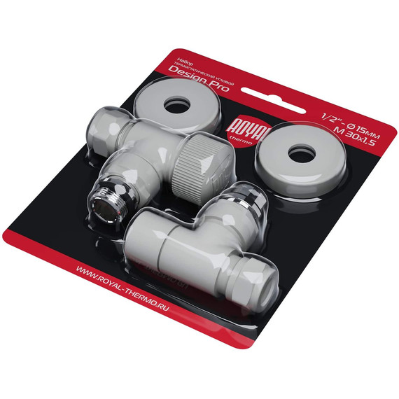 Вентиль термостатический угловой Royal Thermo Design Pro 15мм М30х1,5 RATVXU11215WH, белый - фото 8