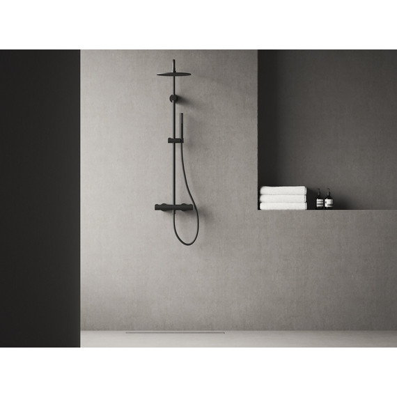 Душевая стойка с термостатом Ravak Spring SG 091.20BL X070558, чёрный матовый - фото 2