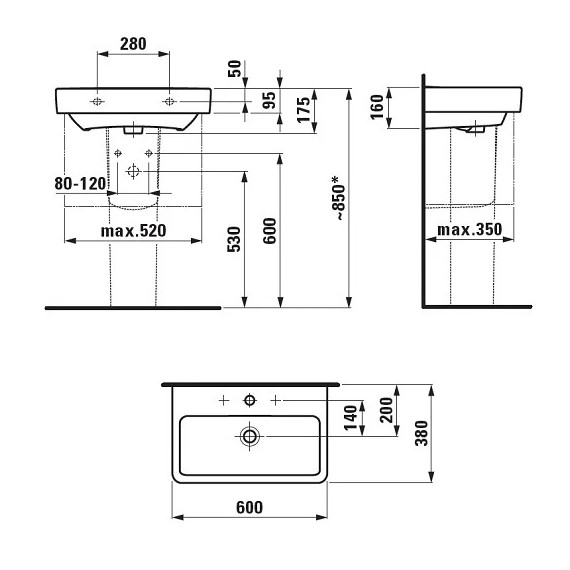 Тумба подвесная с раковиной LAUFEN BASE 60 см 4.0221.2.110.261.1 - фото 8
