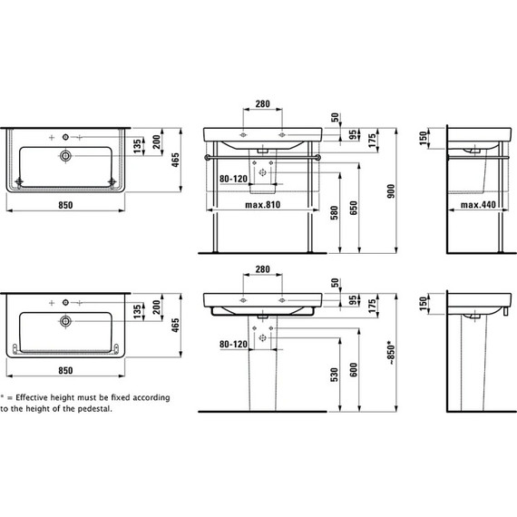 Тумба подвесная с раковиной Laufen Base 85 см 4.0239.2.110.261.1 - фото 4