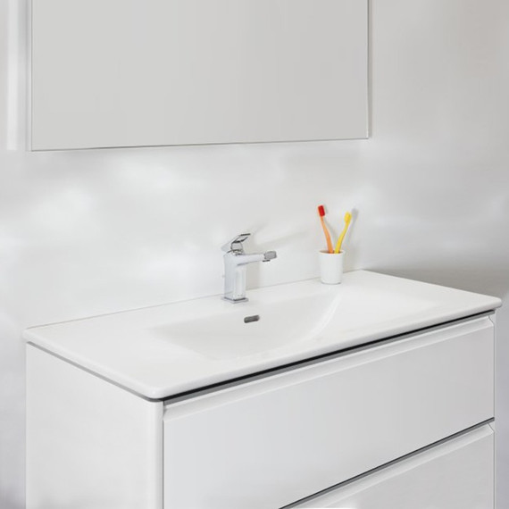 Тумба подвесная с раковиной-столешницей Laufen Palace 100 см 8.6070.7.260.104.1, белый матовый - фото 2