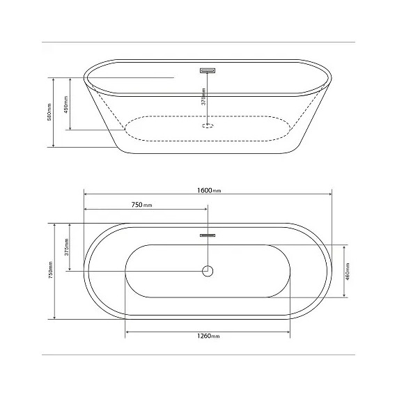 Ванна отдельностоящая Loranto 160х75 см CS-01-160 - фото 4