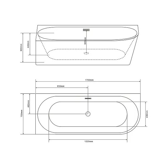 Ванна акриловая Loranto 170х75 см CS-06L-170 L - фото 4