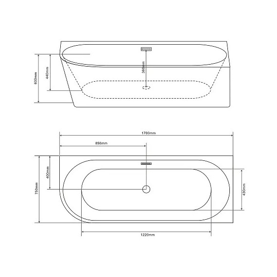 Ванна акриловая Loranto 170х75 см CS-06R-170 R - фото 4