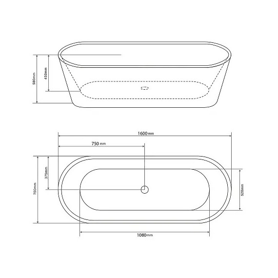 Ванна отдельностоящая Loranto 160х75 см CS-10-160 - фото 4