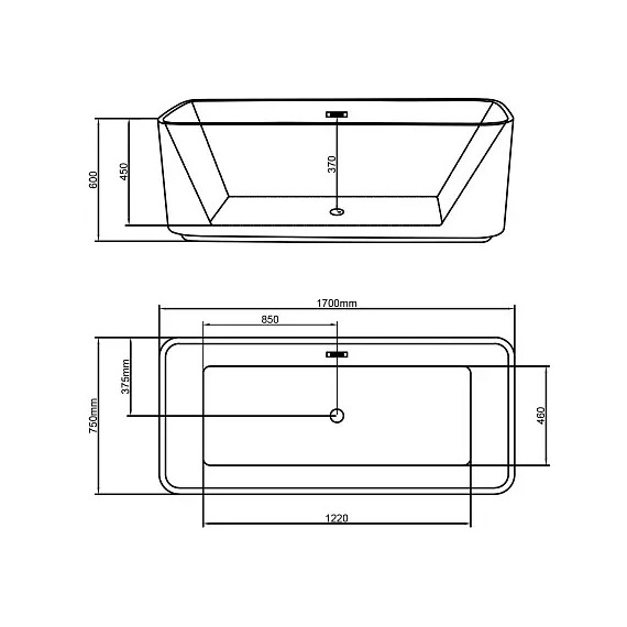 Ванна отдельностоящая Loranto 170х75 см CS-15-170 - фото 11