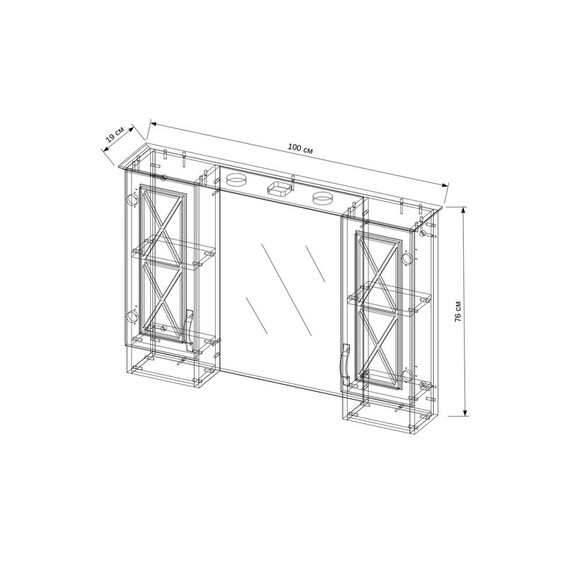 Зеркало-шкаф EvaGold Duglas 100 см EG010024 - фото 3
