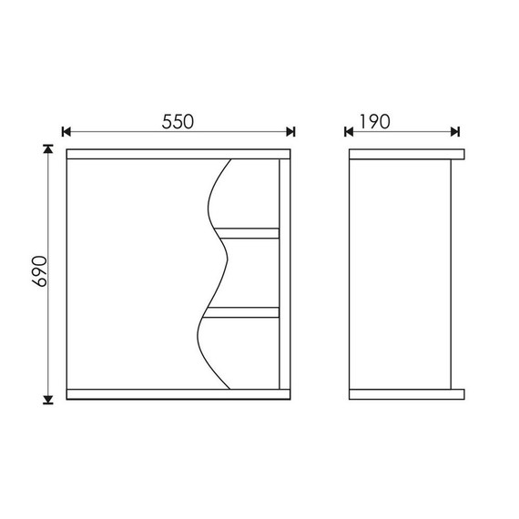 Зеркало-шкаф EvaGold Wave 55 см L EG010094, сосна Карелия - фото 4